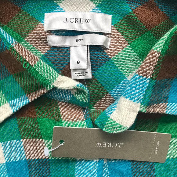 New NWT J. Crew Women's Boy Fit Button Down Flannel Shirt Pacey Plaid Sz 6 tjd - Picture 10 of 11